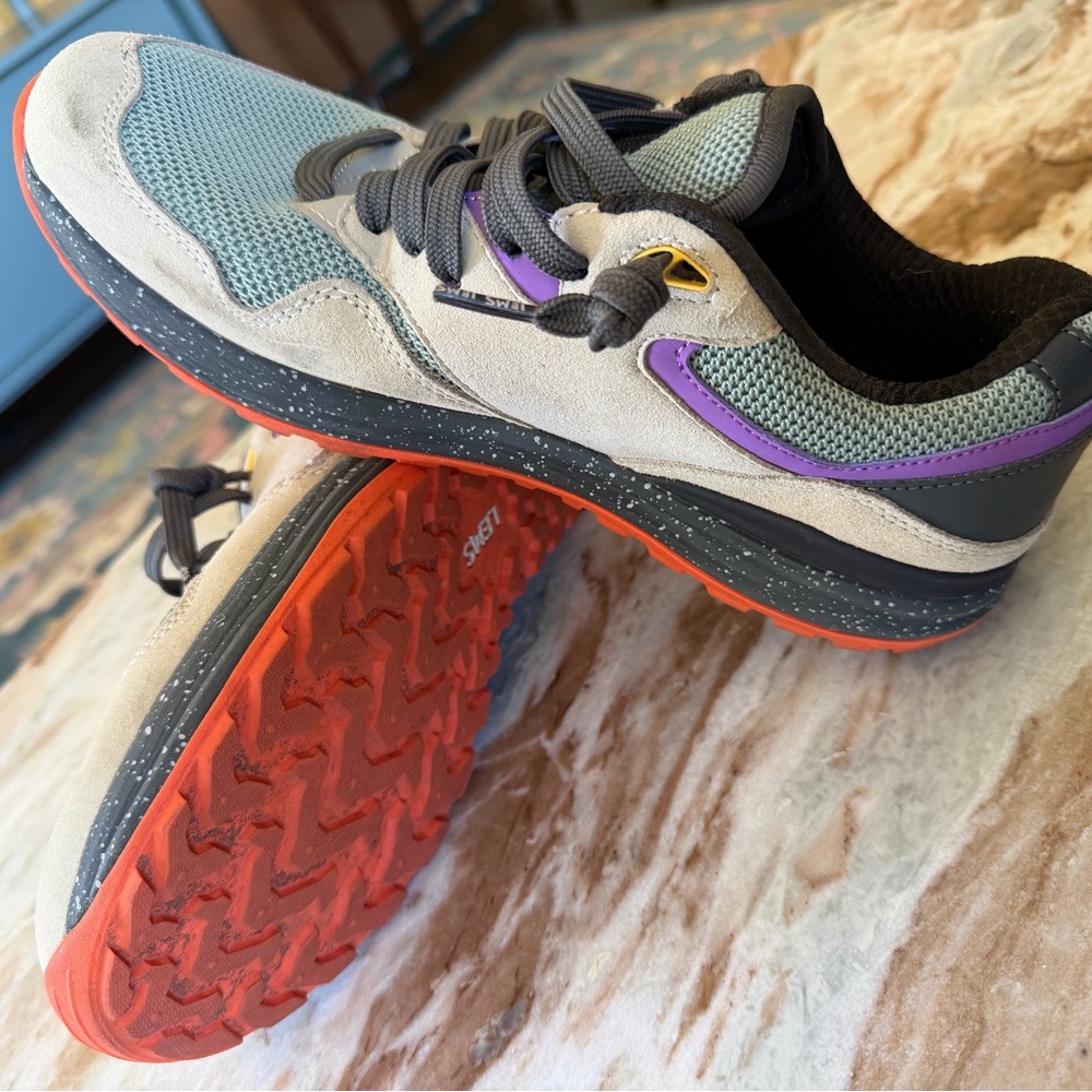 LEMS Women's Athletic Sneakers in Gray, Green & Purple - Picture 4 of 7